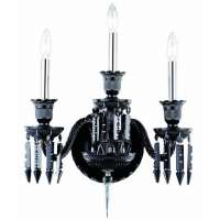 Baccarat Style Black Crystal Hotel Wall Sconce Mounted Chandelier LED Light Lamp for Living Room