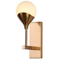 Brass Global Glass Shade Wall Sconce Bath BarTransitional One Light Wall Mount Lamp