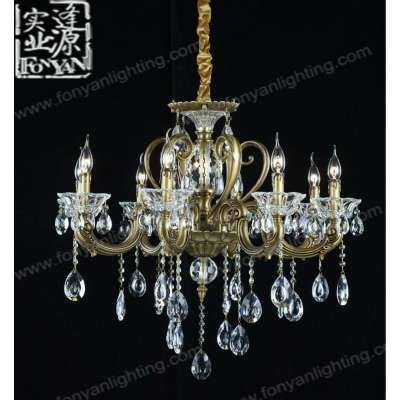 Manual Crystal Steel Color Decoration Candle Hanging Vintage Lamp Chandelier MDG5108-8