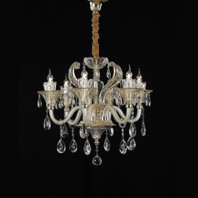 2019 HongKong Contemporary Small 6 Arms Clear Crystal Chandelier for home light